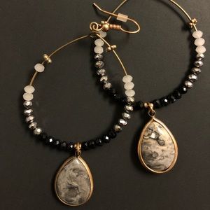 Anthropologie beaded hoop earrings